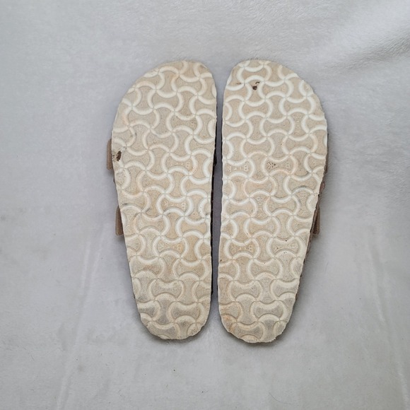 Birkenstock Y3K Metallic Slides Indie Arizona Gator Gold Bronze Size 7 Buckle